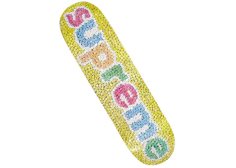 Supreme Candy Hearts Skateboard Deck Yellow