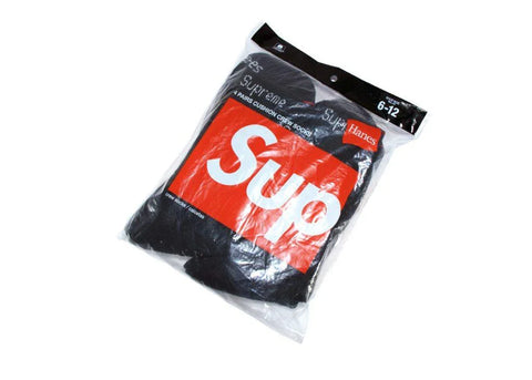 Supreme Hanes Socks Black (4 Pack) - ALPHET