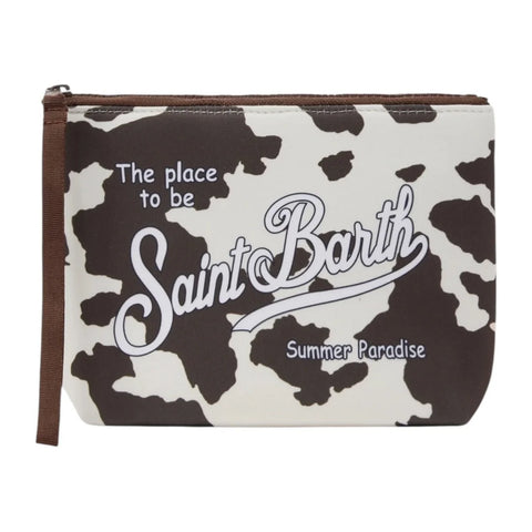 Mc2 Saint Barth Clutch Black Cow Print