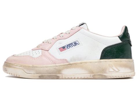 Autry Vintage Sneakers Medalist Low Green Pink