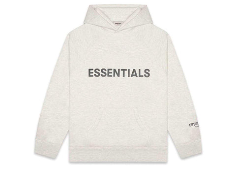 FEAR OF GOD ESSENTIALS 3D Silicon Applique Pullover Hoodie Heather Oatmeal - ALPHET
